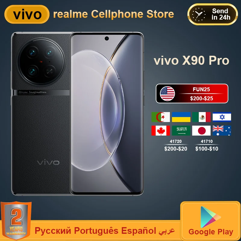 

New VIVO X90 PRO 5G Smartphone Dimensity 9200 6.78 AMOLED 120W Charge 50W Wireless Charge 50M Camera IP68 Waterproof NFC Phone