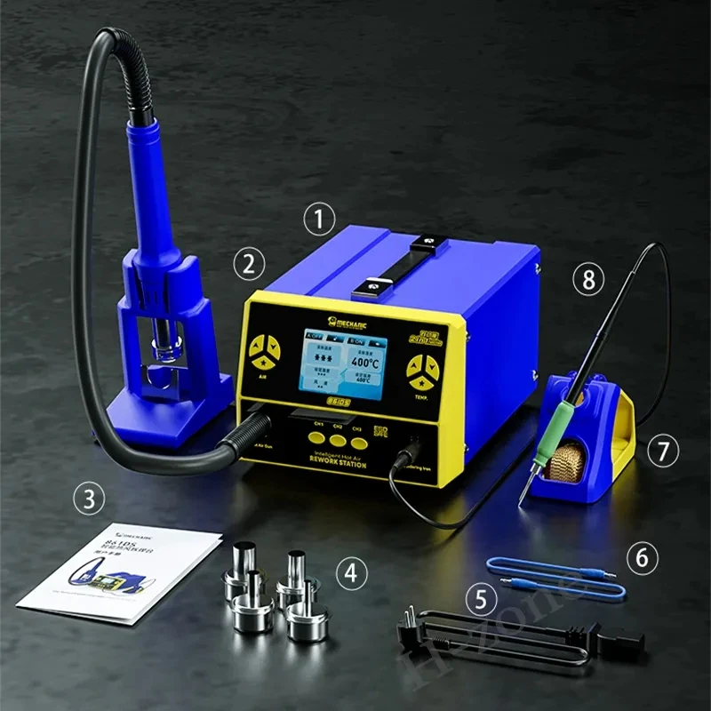 MECHANIC 861DS 2in1 Dual Welding Station 1000W Induction Dormant Wind Gun Electric Soldering Iron Rework Repair Station Tool
MECHANIC 861DS 2in1 Dual Welding Station 1000W Induction Dormant Wind Gun Electric Soldering Iron Rework Repair Station Tool
