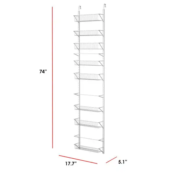 the Door Organizer - Hanging Wall Rack for Closet, Bathroom, or Kitchen Organization and Storage - Metal Pantry Shelves by (Whi
the Door Organizer - Hanging Wall Rack for Closet, Bathroom, or Kitchen Organization and Storage - Metal Pantry Shelves by (Whi