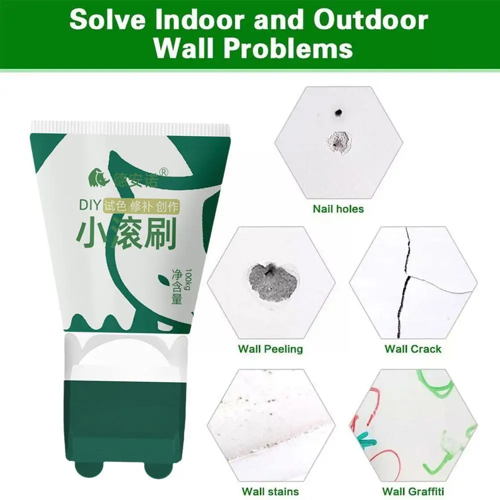 Small Rolling Brush Wall Latex Paint Wall Mending Agent Repair With Paint 100ml Scraper Cream Valid Wall Quick-drying Mould H7s1
Small Rolling Brush Wall Latex Paint Wall Mending Agent Repair With Paint 100ml Scraper Cream Valid Wall Quick-drying Mould H7s1