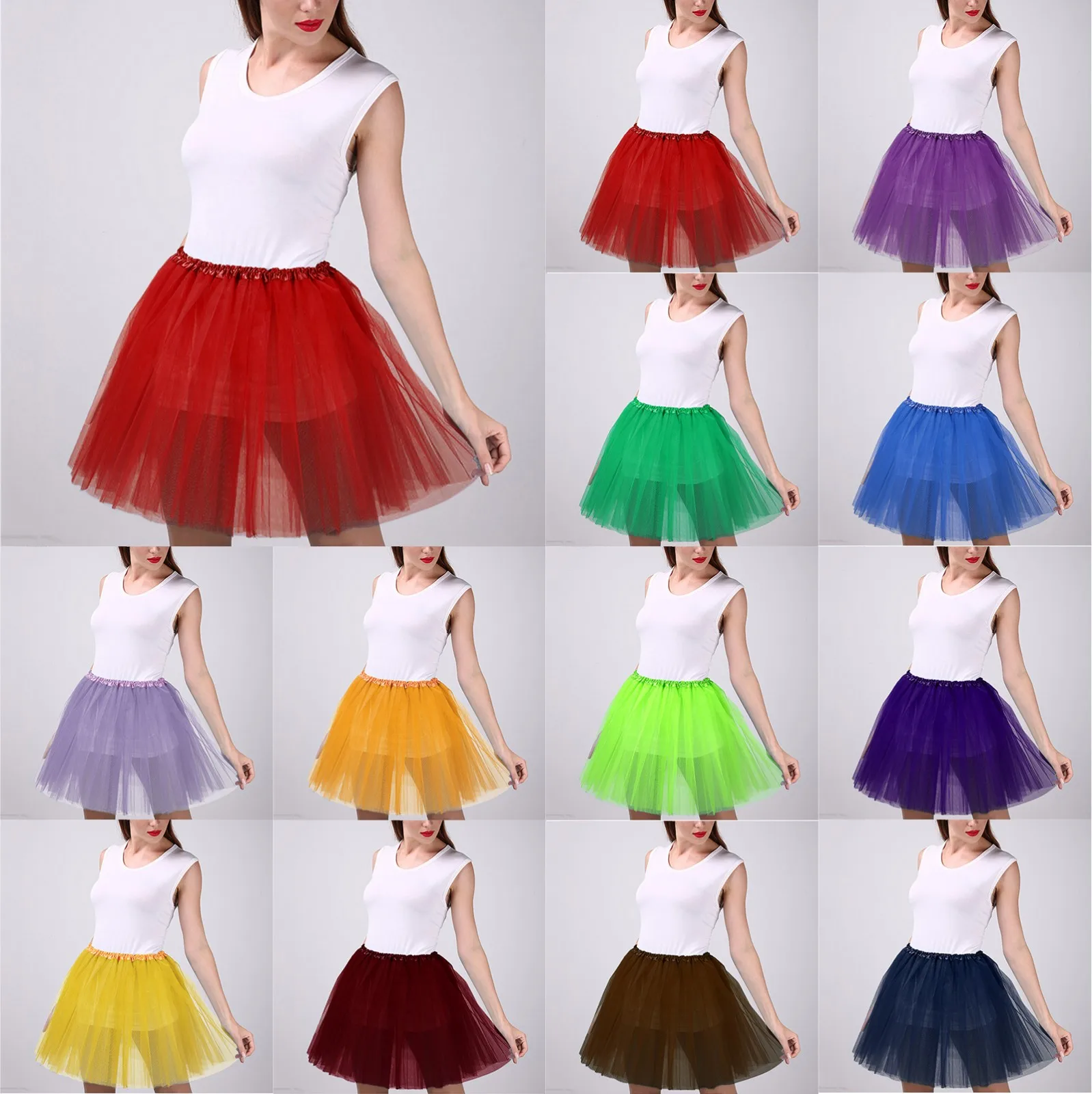 

Womens Layered Tulle Ballet Dance Pettiskirt Fashion Adult Tutu Dancing Skirt Ladies Mini Puffy Skirt Pleated Gauze Short Skirts
