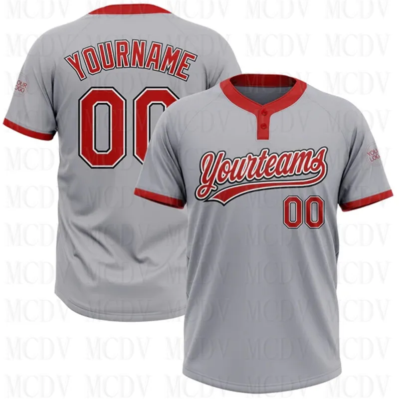 Custom Gray Red-Black Two-Button Unisex Softball Jersey 3D Printed Team Name Number Jerseys Sports Wear Adult Youth
Custom Gray Red-Black Two-Button Unisex Softball Jersey 3D Printed Team Name Number Jerseys Sports Wear Adult Youth