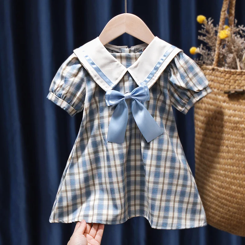 New Arrived 2022 Summer Toddler Kids Sweet Bow Lapel Princess Dress Girls Plaid Short-Sleeved Dress Children Clothing
New Arrived 2022 Summer Toddler Kids Sweet Bow Lapel Princess Dress Girls Plaid Short-Sleeved Dress Children Clothing