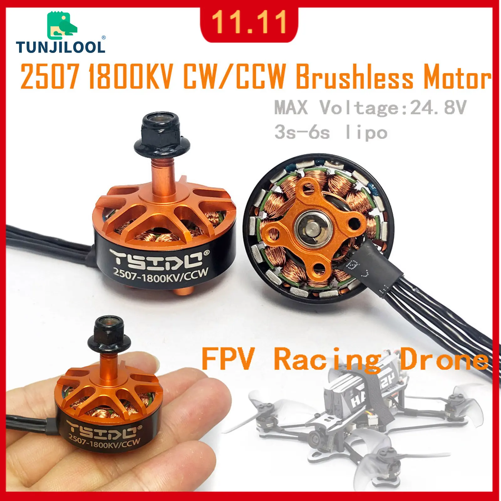 1/4PCS 2507 1800KV 3-6S Brushless Motor for RC GEPRC 5Inch 250 220 Drone Eachine Tyro129 Darwin129 FPV Racing Multirotor Parts
1/4PCS 2507 1800KV 3-6S Brushless Motor for RC GEPRC 5Inch 250 220 Drone Eachine Tyro129 Darwin129 FPV Racing Multirotor Parts
