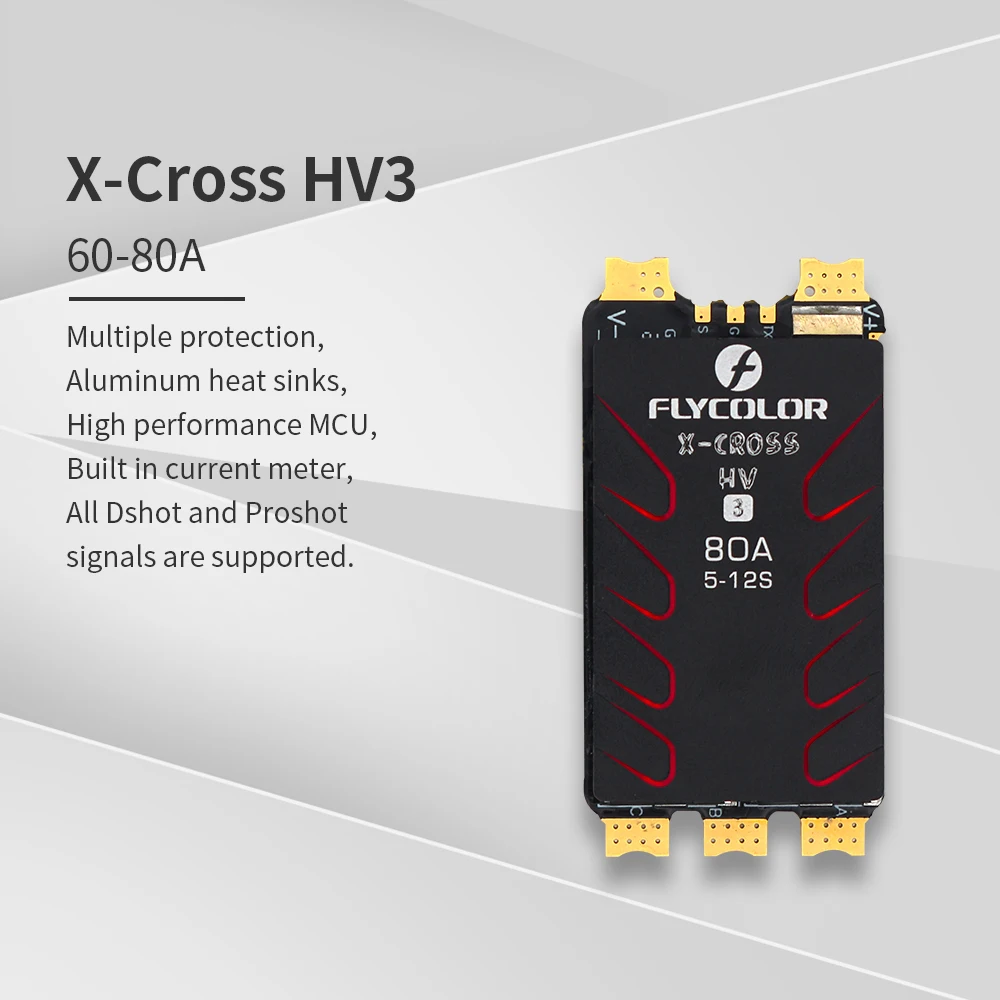 FLYCOLOR X-cross HV3 ESC through machine governor ESC BL-32 bit 5-12S 60A 80A 120A 160A
FLYCOLOR X-cross HV3 ESC through machine governor ESC BL-32 bit 5-12S 60A 80A 120A 160A