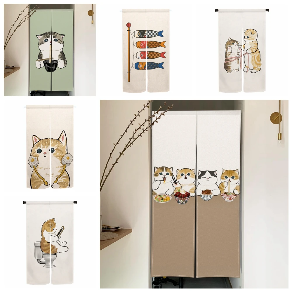 Funny Cute Cat Door Curtain Noren Living Room Bedroom Partition Curtains Drapes Kitchen Entrance Hanging Half-Curtains
Funny Cute Cat Door Curtain Noren Living Room Bedroom Partition Curtains Drapes Kitchen Entrance Hanging Half-Curtains