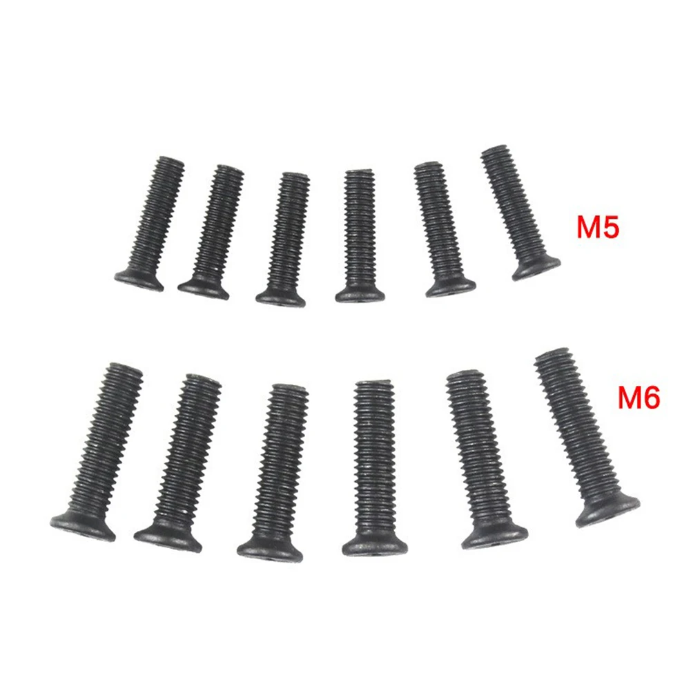 

6 Pcs Fixing Screw M5 20mm M6 22mm Left Hand Thread For 1/2''UNF 3/8''UNF Drill Chuck Shank Adapter Flat Countersunk Screw