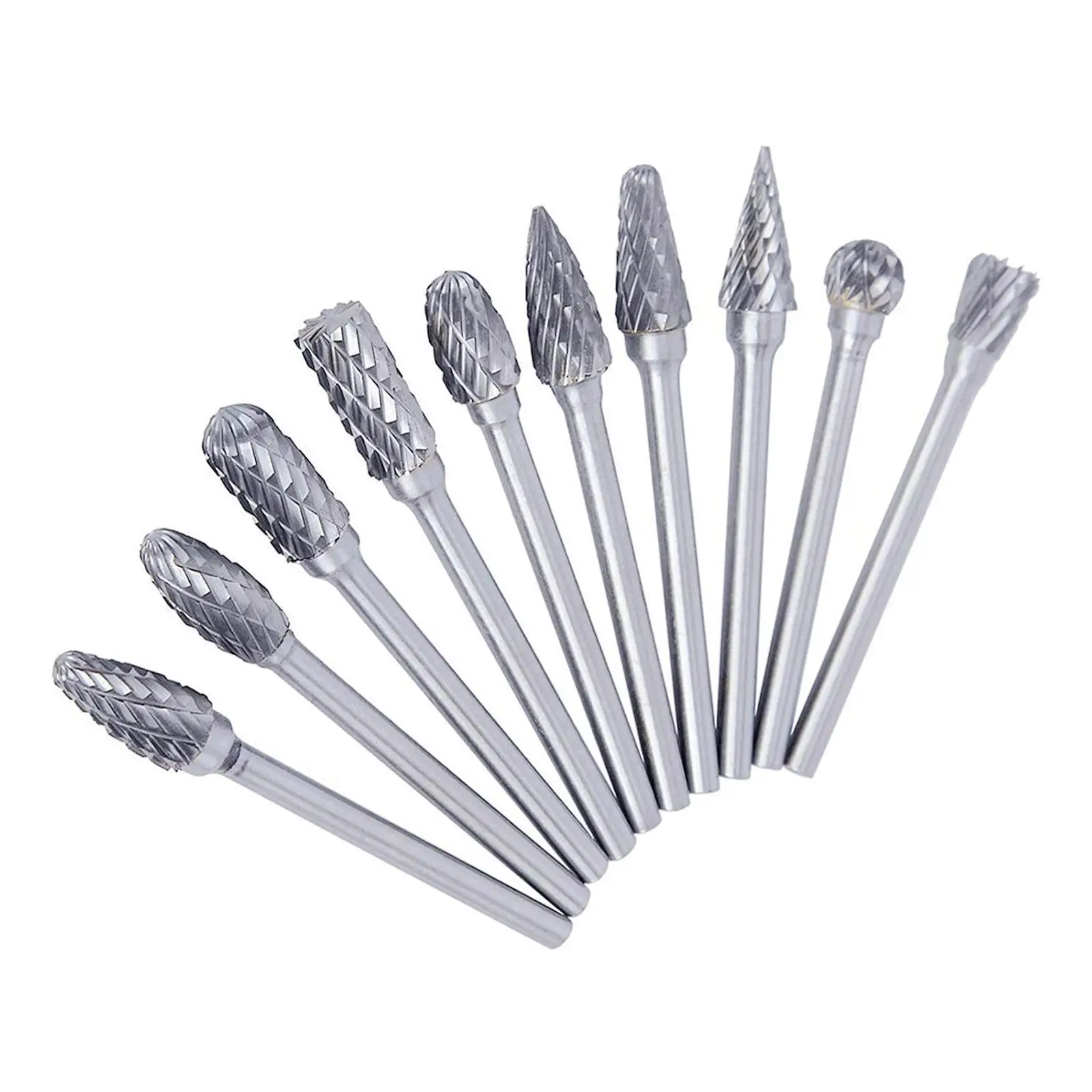 10pcs Carbide Milling Cutter Double Cut Rotary Burrs Set 3mm Drill Bits for DREMEL Rotary Tools Electric Grinding Hardware Tools
10pcs Carbide Milling Cutter Double Cut Rotary Burrs Set 3mm Drill Bits for DREMEL Rotary Tools Electric Grinding Hardware Tools