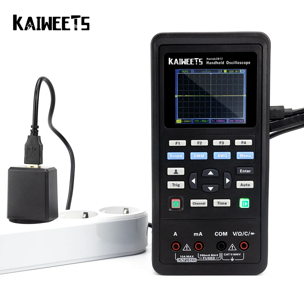 Amazon Hot Sell Kaiweets 2D72 Multifunctional Tester Handle Digital Storage Oscilloscope Multimeter Waveform Generator
Amazon Hot Sell Kaiweets 2D72 Multifunctional Tester Handle Digital Storage Oscilloscope Multimeter Waveform Generator