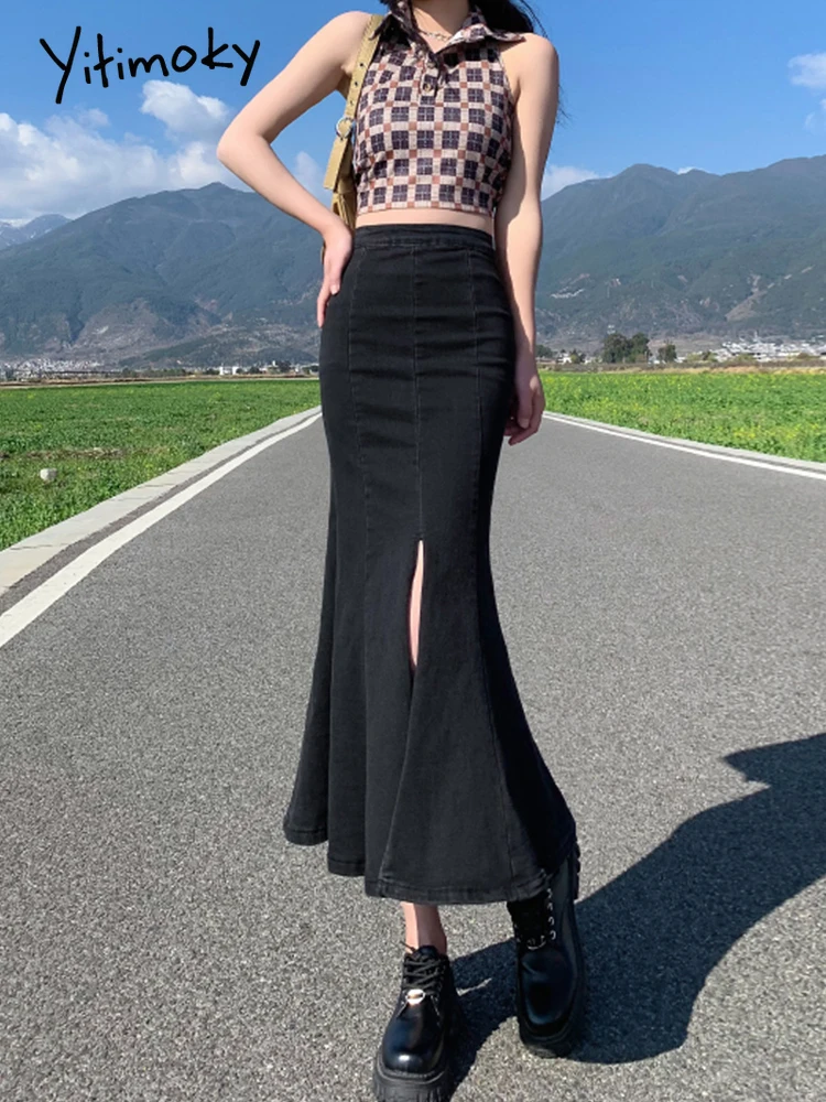 Yitimoky Denim Skirt Women 2022 Long Mermaid Skirt High Waist Pencil Skirt Ladies Stretch Side Split Grey Blue Mom Jeans Skirts
Yitimoky Denim Skirt Women 2022 Long Mermaid Skirt High Waist Pencil Skirt Ladies Stretch Side Split Grey Blue Mom Jeans Skirts
