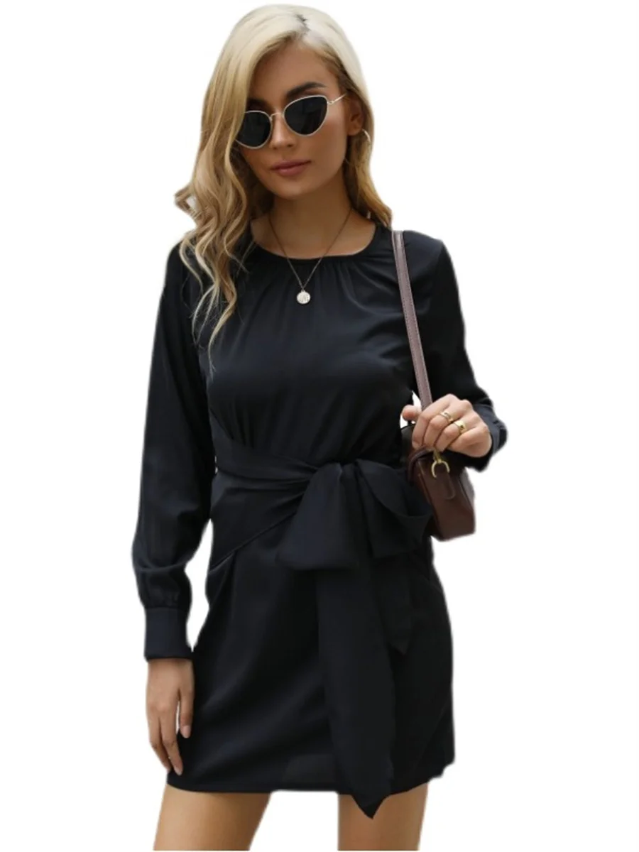 Woman Spring Autumn Style Shirt Dress Lady O-Neck Long Sleeve Solid Color A-Line Mini Dress SS4184
Woman Spring Autumn Style Shirt Dress Lady O-Neck Long Sleeve Solid Color A-Line Mini Dress SS4184