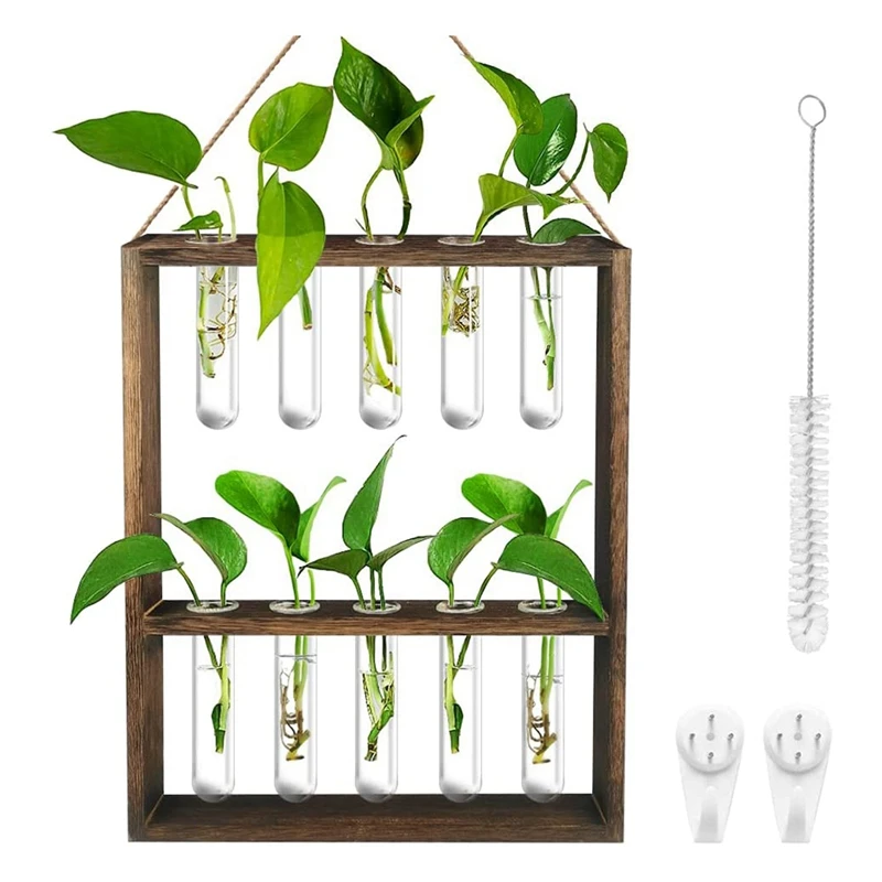 Wall Hanging Planter, 2 Tiered Plant Propagation Stations , Glass Planter Test Tube Vase For Hydroponics Plants, Flowers
Wall Hanging Planter, 2 Tiered Plant Propagation Stations , Glass Planter Test Tube Vase For Hydroponics Plants, Flowers