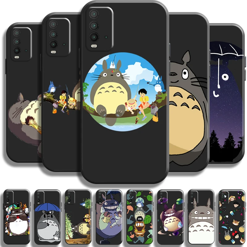 

Anime Cute Cartoon Totoro For Xiaomi Redmi 9T Phone Case TPU Black Soft Carcasa Funda Back Full Protection Shell Shockproof