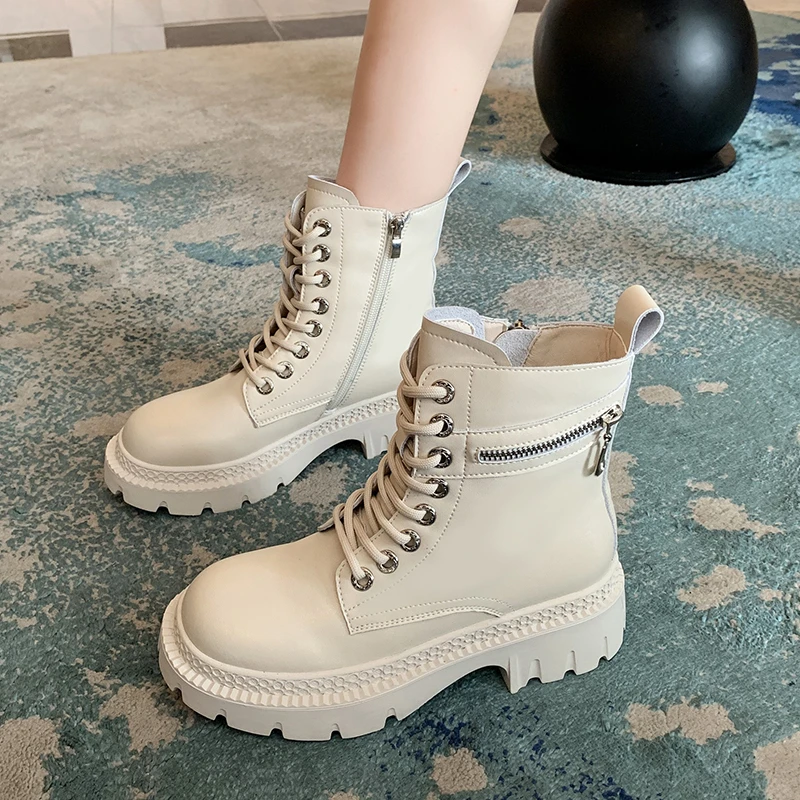 Mid Calf Boots Women Autumn Winter Fashion Lace-up Zipper Botas Mujer Boots Sports Platform Heel Ladies Shoes Fashion All-match
Mid Calf Boots Women Autumn Winter Fashion Lace-up Zipper Botas Mujer Boots Sports Platform Heel Ladies Shoes Fashion All-match