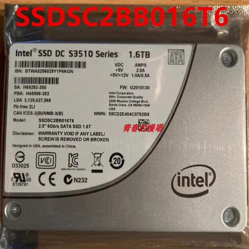 

Original New Solid State Drive For INTEL SSD DC S3510 1.6TB 2.5" SATA For SSDSC2BB016T6
