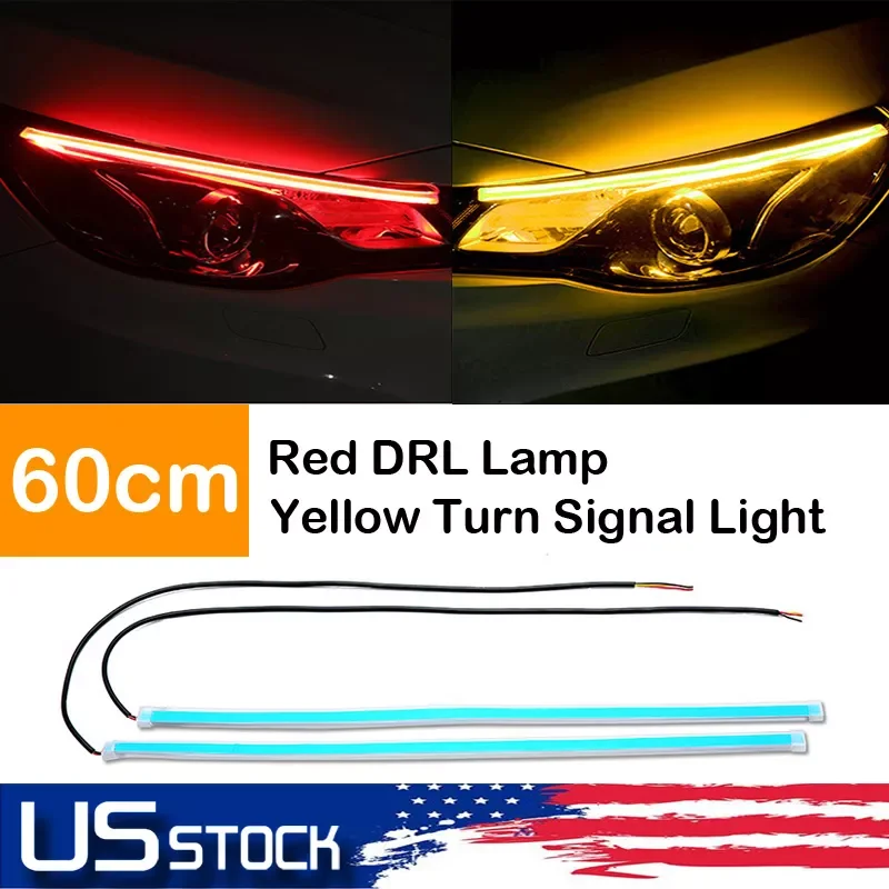 NEW2023 DRL Flowing Turn Signal Light Car Tube LED Strip Red Turn Yellow Waterproof Flexible Ultra Thin Light Guide Auto Parts
NEW2023 DRL Flowing Turn Signal Light Car Tube LED Strip Red Turn Yellow Waterproof Flexible Ultra Thin Light Guide Auto Parts