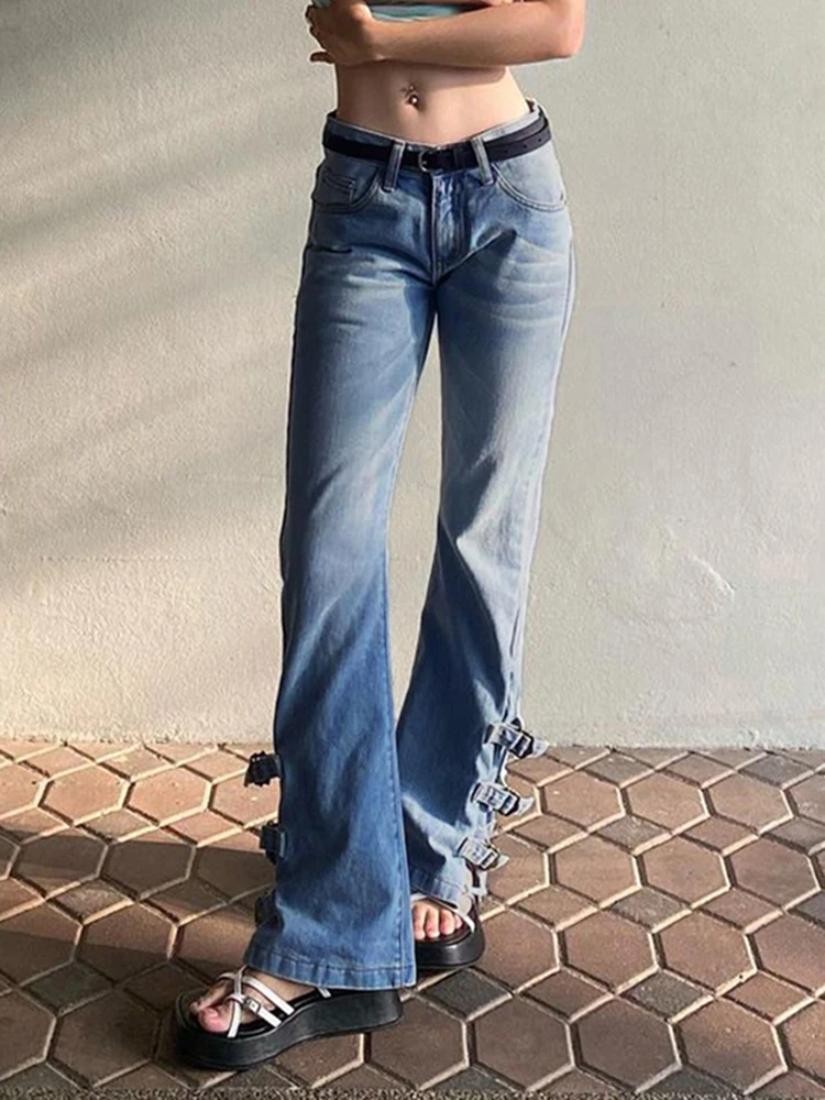 WeiYao Vintage Low Rise Straight Jeans y2k Aesthetic Streetwear Metal Buckle Stitching Wide Leg Cargo Pants 90s Harajuku Women
WeiYao Vintage Low Rise Straight Jeans y2k Aesthetic Streetwear Metal Buckle Stitching Wide Leg Cargo Pants 90s Harajuku Women