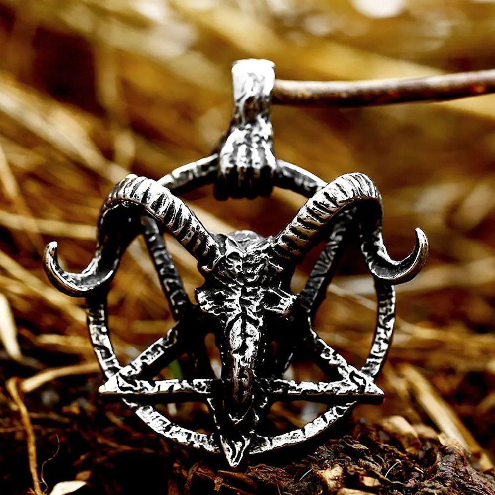 Goth Goat Skull Pentagram Pendant Necklace Retro Satan Skull Necklace for Men Women Fashion Stainless Steel Jewelry Dropshipping
Goth Goat Skull Pentagram Pendant Necklace Retro Satan Skull Necklace for Men Women Fashion Stainless Steel Jewelry Dropshipping