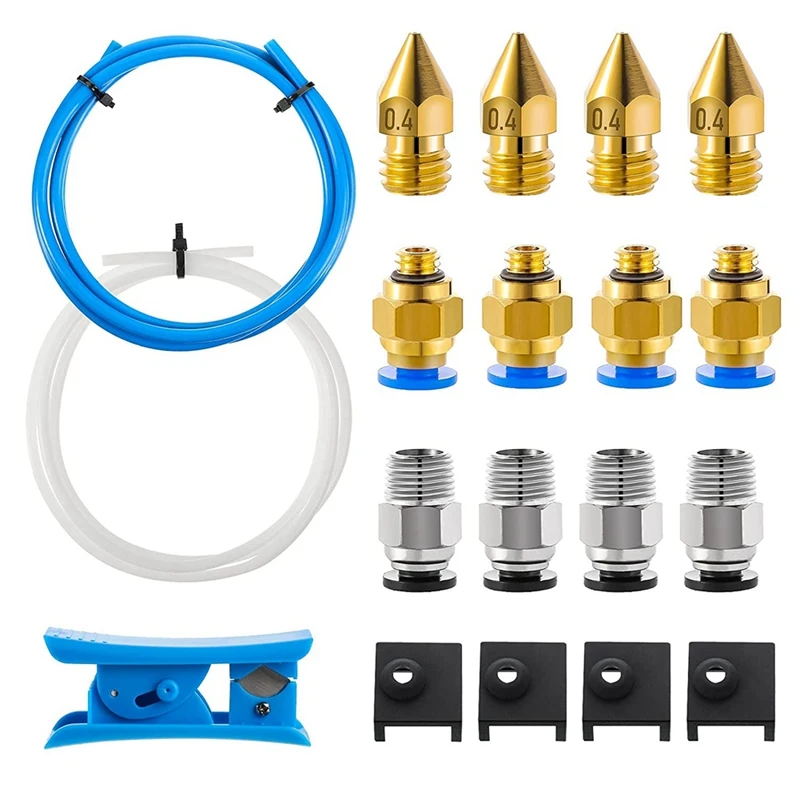 

3D Printer Kit Ptfe Tube Pc4-M6 Pc4-M10 Pneumatic Accessories Mk8 Socks 0.4 Mm Nozzle For 3D Printers Such As Ender-3