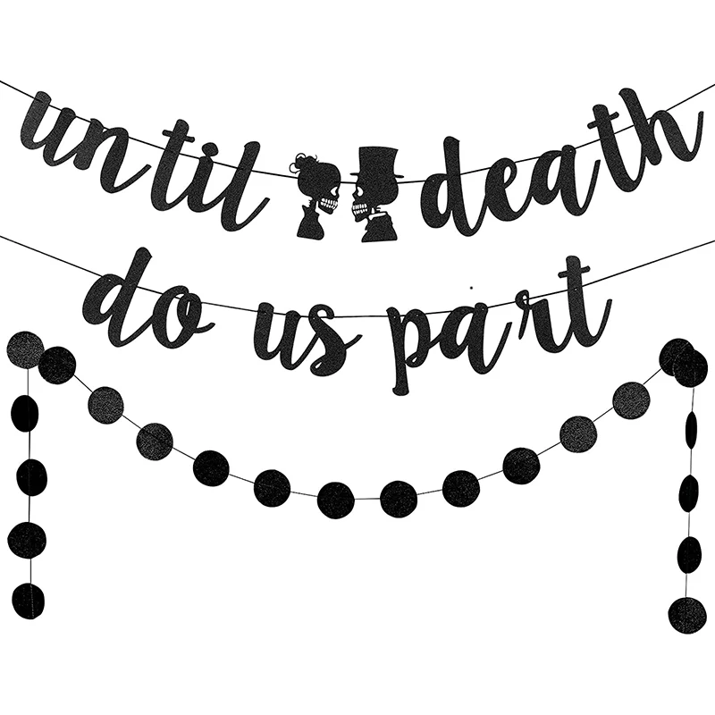 Black Glitter Halloween Wedding party Banner decorations, Halloween Bachelorette Bride Shower Engagement party supplies
Black Glitter Halloween Wedding party Banner decorations, Halloween Bachelorette Bride Shower Engagement party supplies