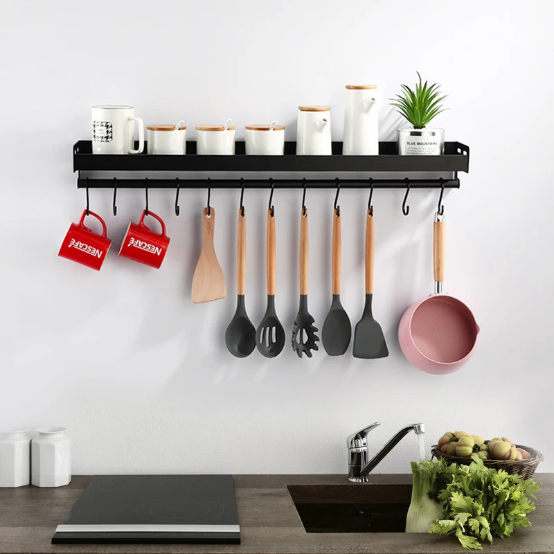 Kitchen shelf Organizer Wall Mounted Spice Storage Racks Aluminum Utensil Hanger Hook Home Storage Organization Accessories
Kitchen shelf Organizer Wall Mounted Spice Storage Racks Aluminum Utensil Hanger Hook Home Storage Organization Accessories