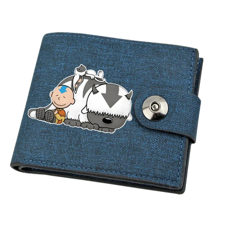 

Anime Avatar Cartoon Wallet Canvas Teenager Casual Cash Holder Bi-Fold Buckle Short Wallet Boy Gril Coin Purse