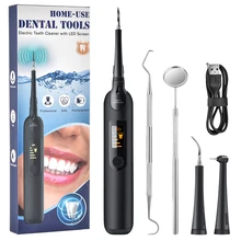 Portable Electric Sonic Dental Scaler Tooth Cleaner Calculus Stains Tartar Remover Dentist Teeth Whitening Oral Care Kit Tools