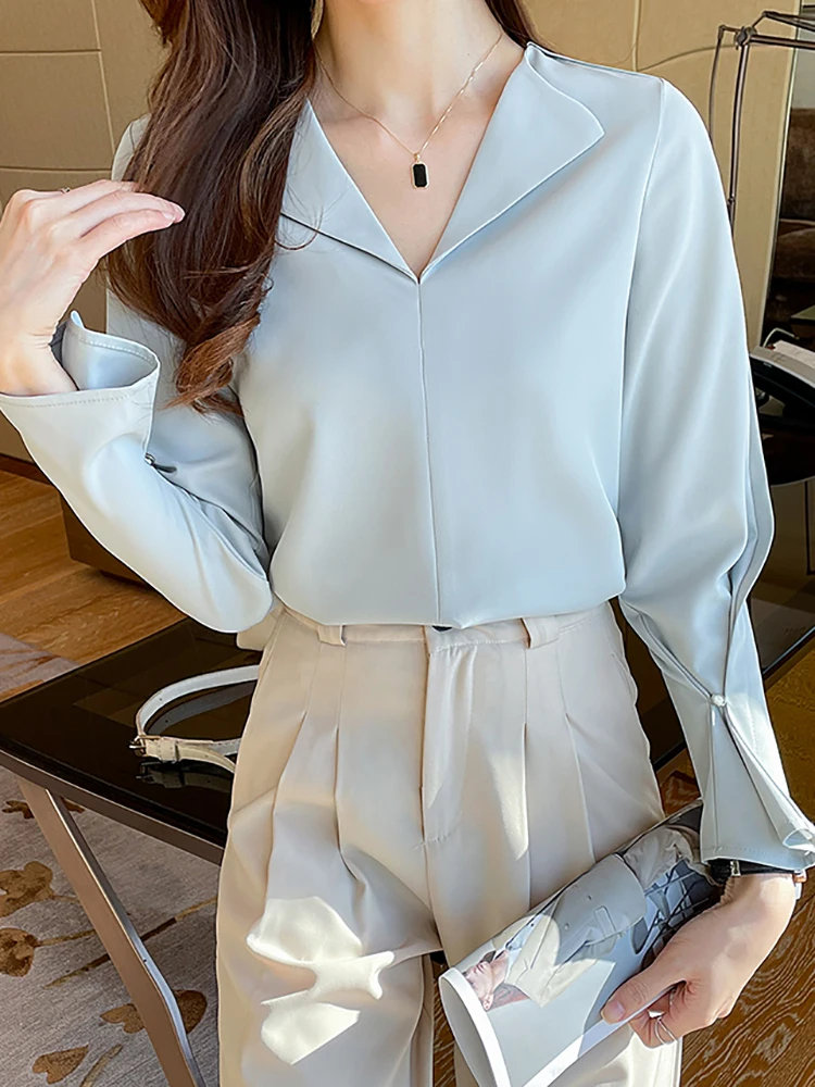 AOSSVIAO Women Blouses Office Lady Cotton Minimalist Tops Solid White Blue Long Sleeve 2022 Spring Summer Korean Fashion Shirts
AOSSVIAO Women Blouses Office Lady Cotton Minimalist Tops Solid White Blue Long Sleeve 2022 Spring Summer Korean Fashion Shirts