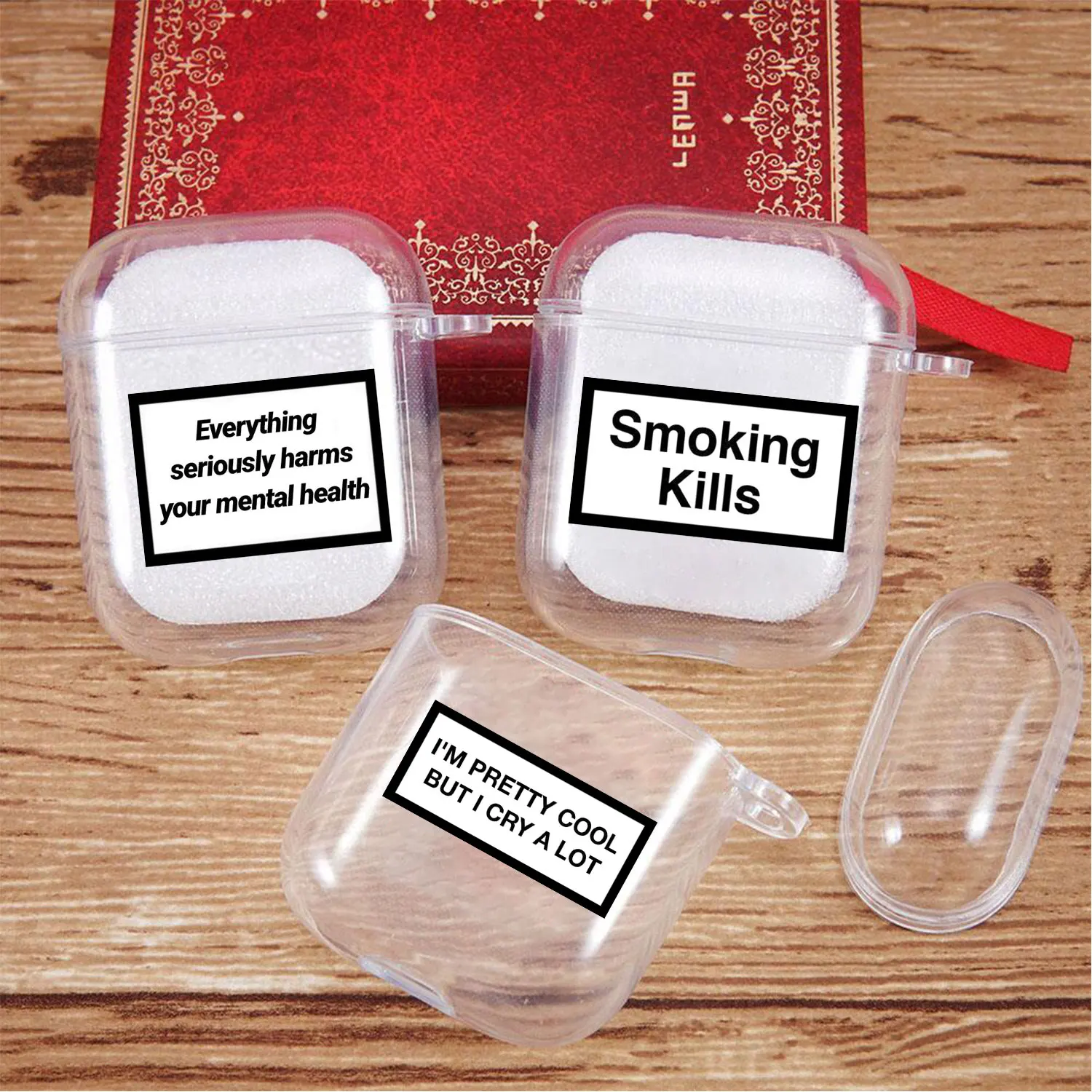 Funny Letters Luxury The earphone box Case For AirPods 1 2 3 Pro transparent Soft Silicone Bluetooth Earphone Wireless Box cover
Funny Letters Luxury The earphone box Case For AirPods 1 2 3 Pro transparent Soft Silicone Bluetooth Earphone Wireless Box cover