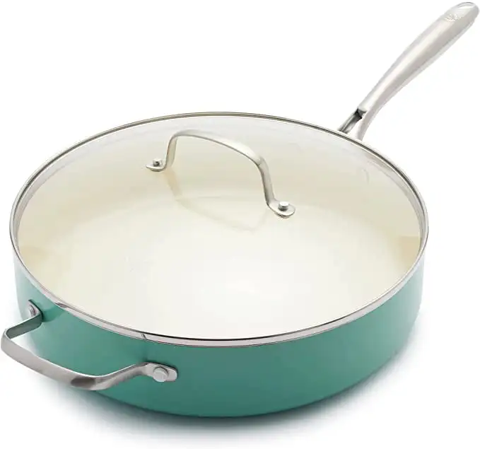 Антипригарная керамическая сковорода Artisan Healthy 5QT Saute Pan Jumbo Cooker с ручкой-помощником и крышкой, ручка из нержавеющей стали, посуда без PFAS
Антипригарная керамическая сковорода Artisan Healthy 5QT Saute Pan Jumbo Cooker с ручкой-помощником и крышкой, ручка из нержавеющей стали, посуда без PFAS