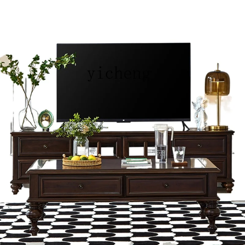 XC Solid Wood Coffee Table TV Cabinet Combination European Entry Lux Small Apartment Country Home Living Room
XC Solid Wood Coffee Table TV Cabinet Combination European Entry Lux Small Apartment Country Home Living Room