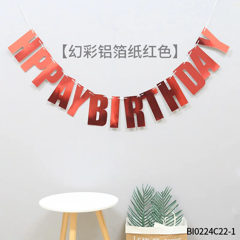 Laser birthday flag decorations party supplies Letters Happy Birthday banner bunting
Laser birthday flag decorations party supplies Letters Happy Birthday banner bunting