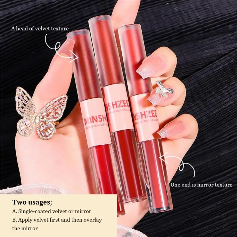 Double Head Moisturizing Lip Gloss Matte Velvet Liquid Lipstick Waterproof Long Lasting Lip Glaze Nonstick Cup Lip Makeup
Double Head Moisturizing Lip Gloss Matte Velvet Liquid Lipstick Waterproof Long Lasting Lip Glaze Nonstick Cup Lip Makeup