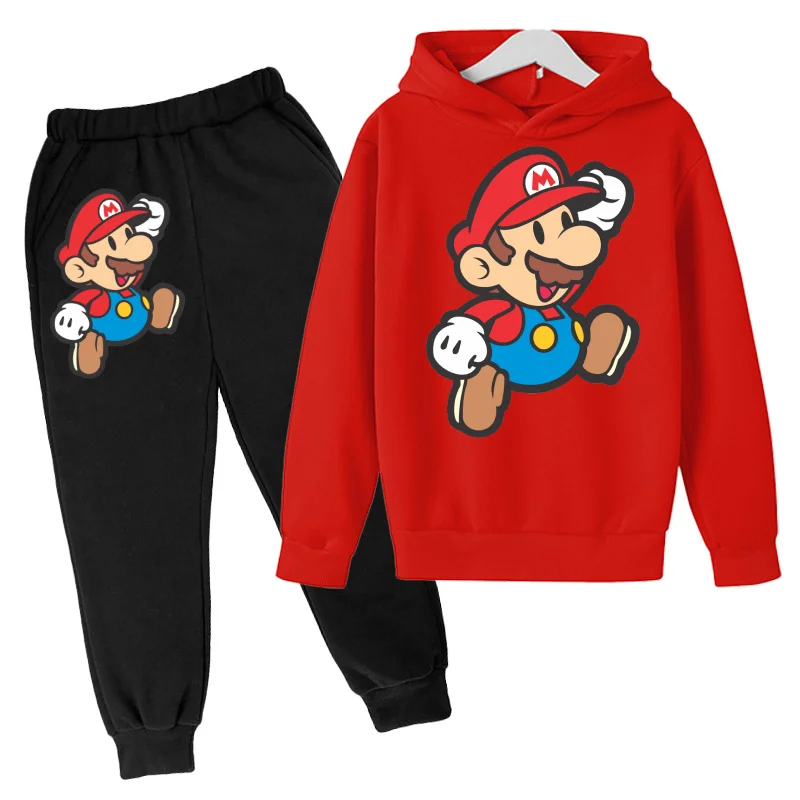 2022 Boys Girls Fashion Mario Hoodie Fall Sports Suit Kids Clothes Top + Pants Two Piece Dress Suit Cotton Jersey
2022 Boys Girls Fashion Mario Hoodie Fall Sports Suit Kids Clothes Top + Pants Two Piece Dress Suit Cotton Jersey