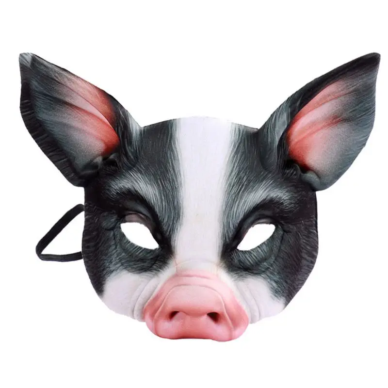

Хэллоуин унисекс 3D Тигр Свинья животное половина лица маска для глаз фестиваль маскарад вечерние Необычные Косплэй костюм