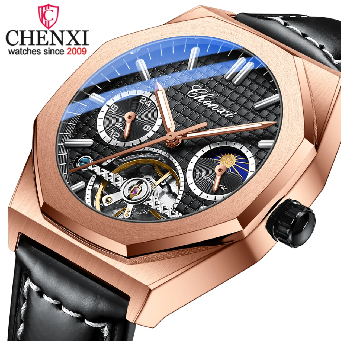 CHENXI Men Mechanical Watch Top Brand Luxury Waterproof Automatic Wristwatch Man Clock Casual Leather Tourbillon Watches
CHENXI Men Mechanical Watch Top Brand Luxury Waterproof Automatic Wristwatch Man Clock Casual Leather Tourbillon Watches