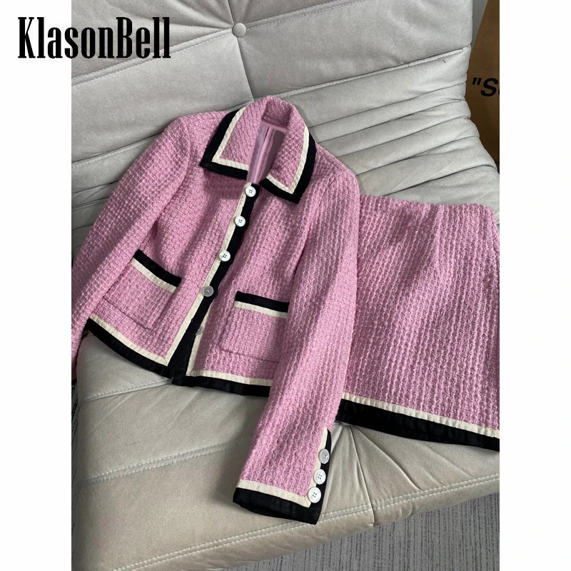 9.16 KlasonBell Sweet Temperament Pink Set Short Tweed Jacket Or A-Line Skirt Women
9.16 KlasonBell Sweet Temperament Pink Set Short Tweed Jacket Or A-Line Skirt Women