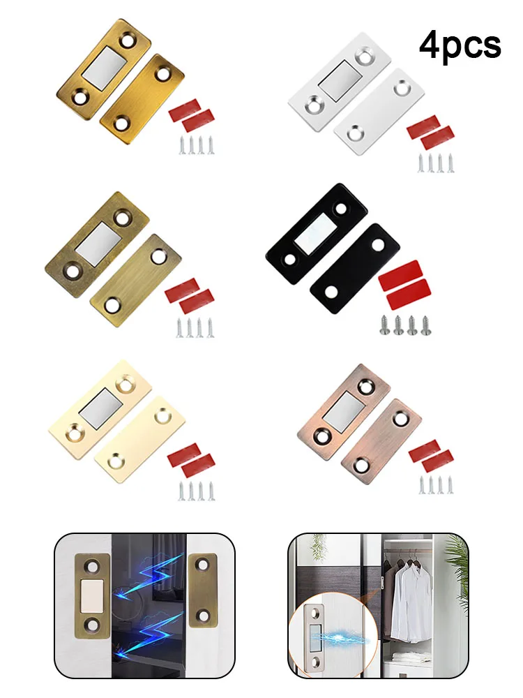 4pcs Cabinet Door Locks Hole-free Invisible Magnet Door Suction Cabinet With Screws For Wardrobe Doors Drawers Accessories
4pcs Cabinet Door Locks Hole-free Invisible Magnet Door Suction Cabinet With Screws For Wardrobe Doors Drawers Accessories
