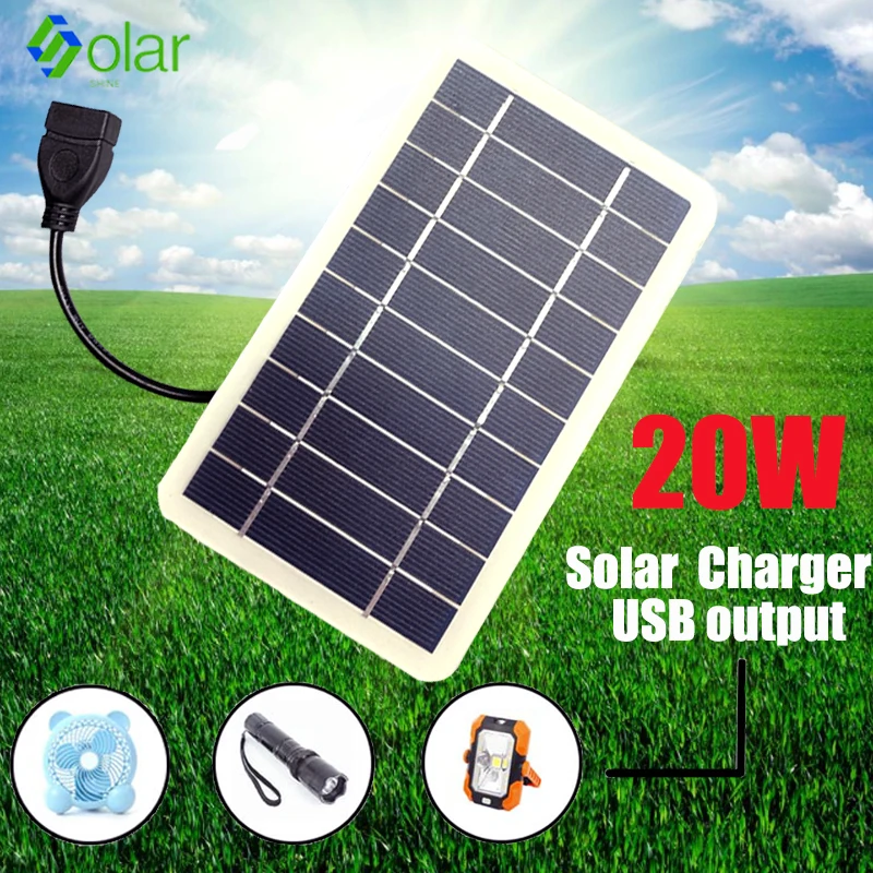 20W High Power USB Solar Panel Outdoor Waterproof Hike Camping Portable Cells Power Bank Battery Solar Charger for Mobile Phone
20W High Power USB Solar Panel Outdoor Waterproof Hike Camping Portable Cells Power Bank Battery Solar Charger for Mobile Phone