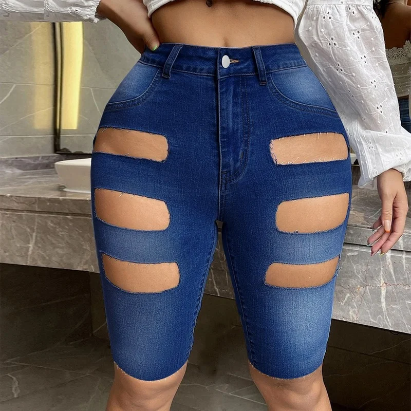 Women Denim Shorts Women's Casual Button High Waist Denim Pencil Pants Shorts Summer Fashion Solid Color Slim Ripped Short Jeans
Women Denim Shorts Women's Casual Button High Waist Denim Pencil Pants Shorts Summer Fashion Solid Color Slim Ripped Short Jeans