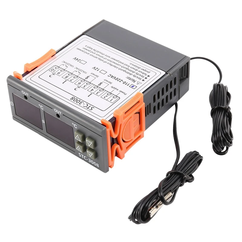 3X Stc-3008 110-220V Dual Digital Thermostat Temperature Controller For Incubator Thermostat Hygrometer Dehumidifier
3X Stc-3008 110-220V Dual Digital Thermostat Temperature Controller For Incubator Thermostat Hygrometer Dehumidifier