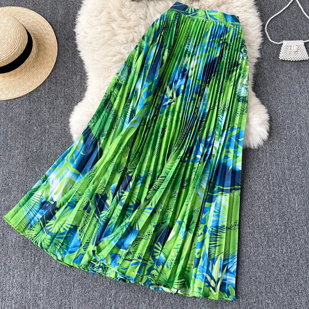Women Summer Holiday Boho Skirt Sets Elastic High Waist Pleated Skirt +Floral Print Lace Crop Vest Top Bohemian Beach Set Casual 
Women Summer Holiday Boho Skirt Sets Elastic High Waist Pleated Skirt +Floral Print Lace Crop Vest Top Bohemian Beach Set Casual