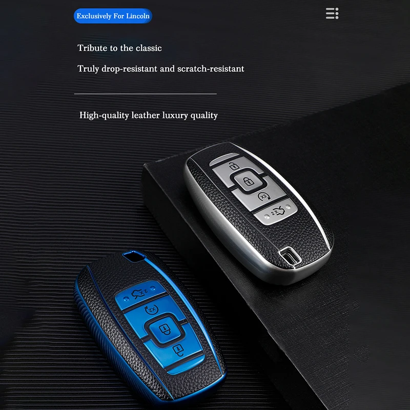 Leather TPU Car Remote Key Case Cover Protected Shell for Lincoln Continental MKC MKZ MKX Navigator Key Chain Auto Accessories 
Leather TPU Car Remote Key Case Cover Protected Shell for Lincoln Continental MKC MKZ MKX Navigator Key Chain Auto Accessories