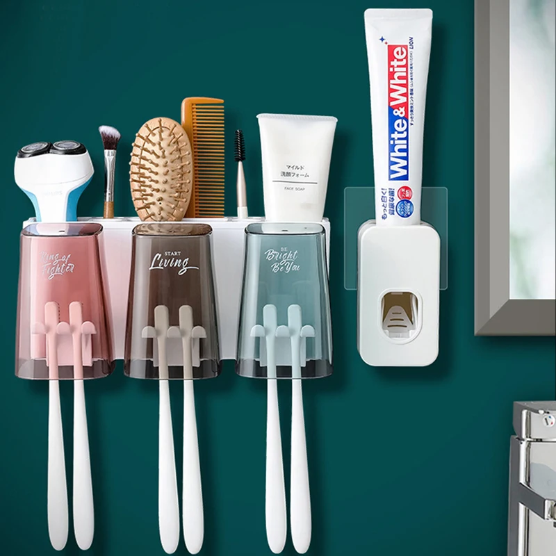 Toothpaste Squeezer Dispenser Wall Mounted Household Toothbrush Holder Punch Free Toothbrush Storage Drain Rack Mouthwash Cup
Toothpaste Squeezer Dispenser Wall Mounted Household Toothbrush Holder Punch Free Toothbrush Storage Drain Rack Mouthwash Cup
