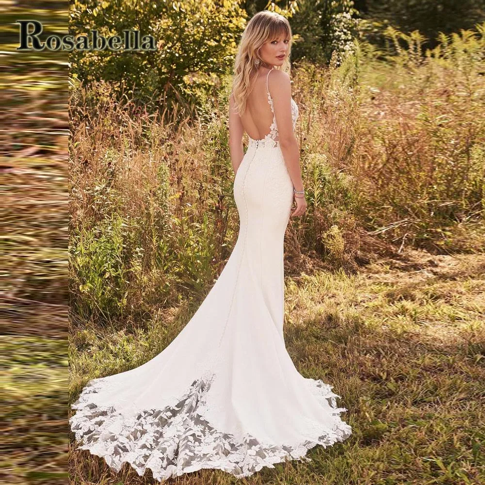 

ROSABELLA Luxury Cutout Mermaid Wedding Dresses For Women Illusion Appliques Gown Vestidos De Novia Brautmode Personised Plus