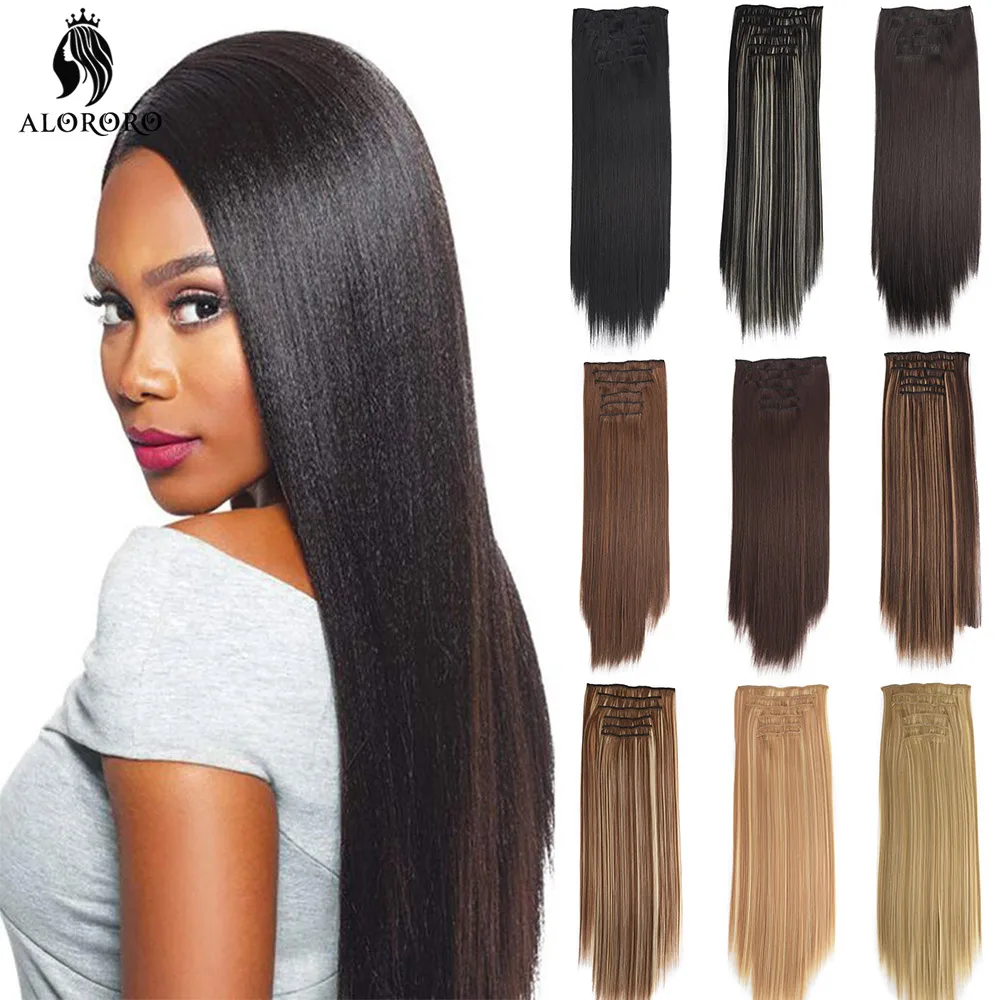 Synthetic 6pcs/Set Long Hair Extensions Clip In Hair High Temperature Fiber Hairpiece Best Quality Fake Hair Clip For Women
Synthetic 6pcs/Set Long Hair Extensions Clip In Hair High Temperature Fiber Hairpiece Best Quality Fake Hair Clip For Women