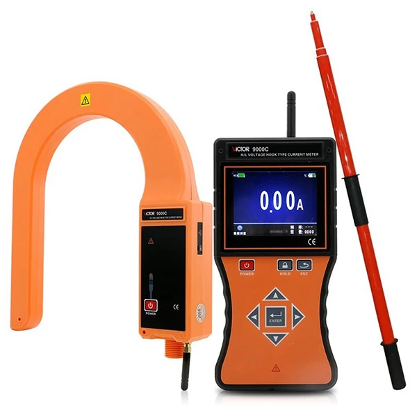 VICTOR 9000C 3.5-inch AC 6000A Wireless High-Low Voltage Hook Type CT Ampere Current Meter 150 Distance 35kV Bare Wire Test
VICTOR 9000C 3.5-inch AC 6000A Wireless High-Low Voltage Hook Type CT Ampere Current Meter 150 Distance 35kV Bare Wire Test