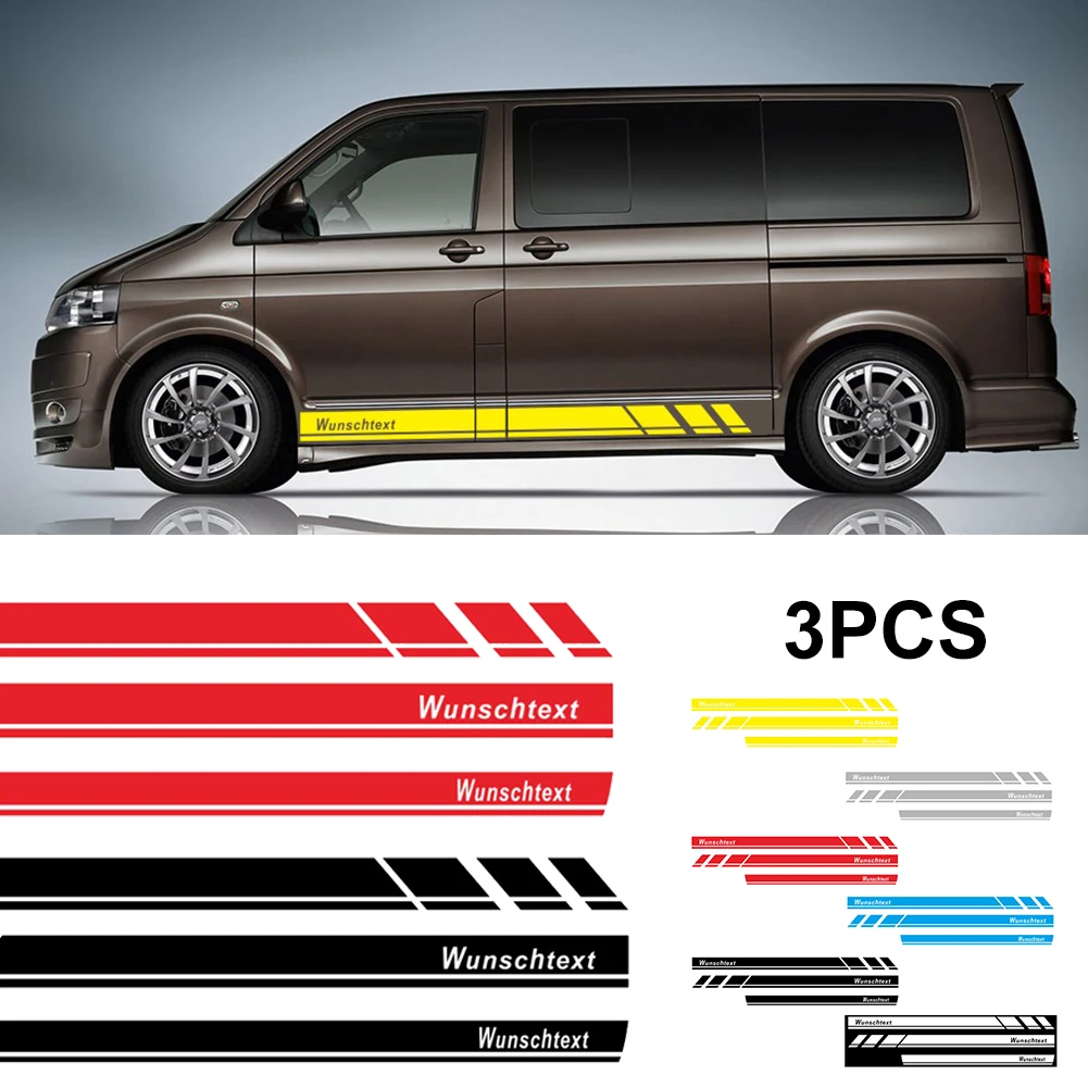 3PCS Car Graphics Vinyl Stickers Door Side Skirt Decals Auto Body Decor Accessories Compatible with VW Wunschtext T5 T6
3PCS Car Graphics Vinyl Stickers Door Side Skirt Decals Auto Body Decor Accessories Compatible with VW Wunschtext T5 T6