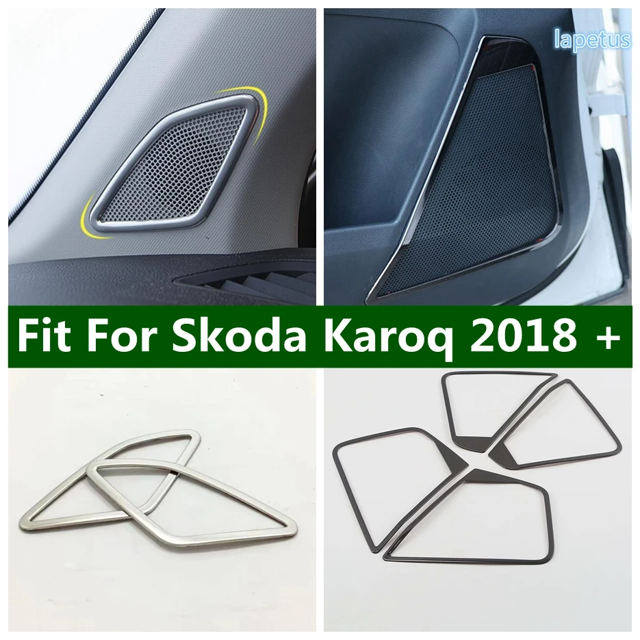 

Stainless Steel Car Door / A-pillar Speaker Audio Sound Loudspeaker Cover Trim For Skoda Karoq 2018 - 2022 Interior Accessories