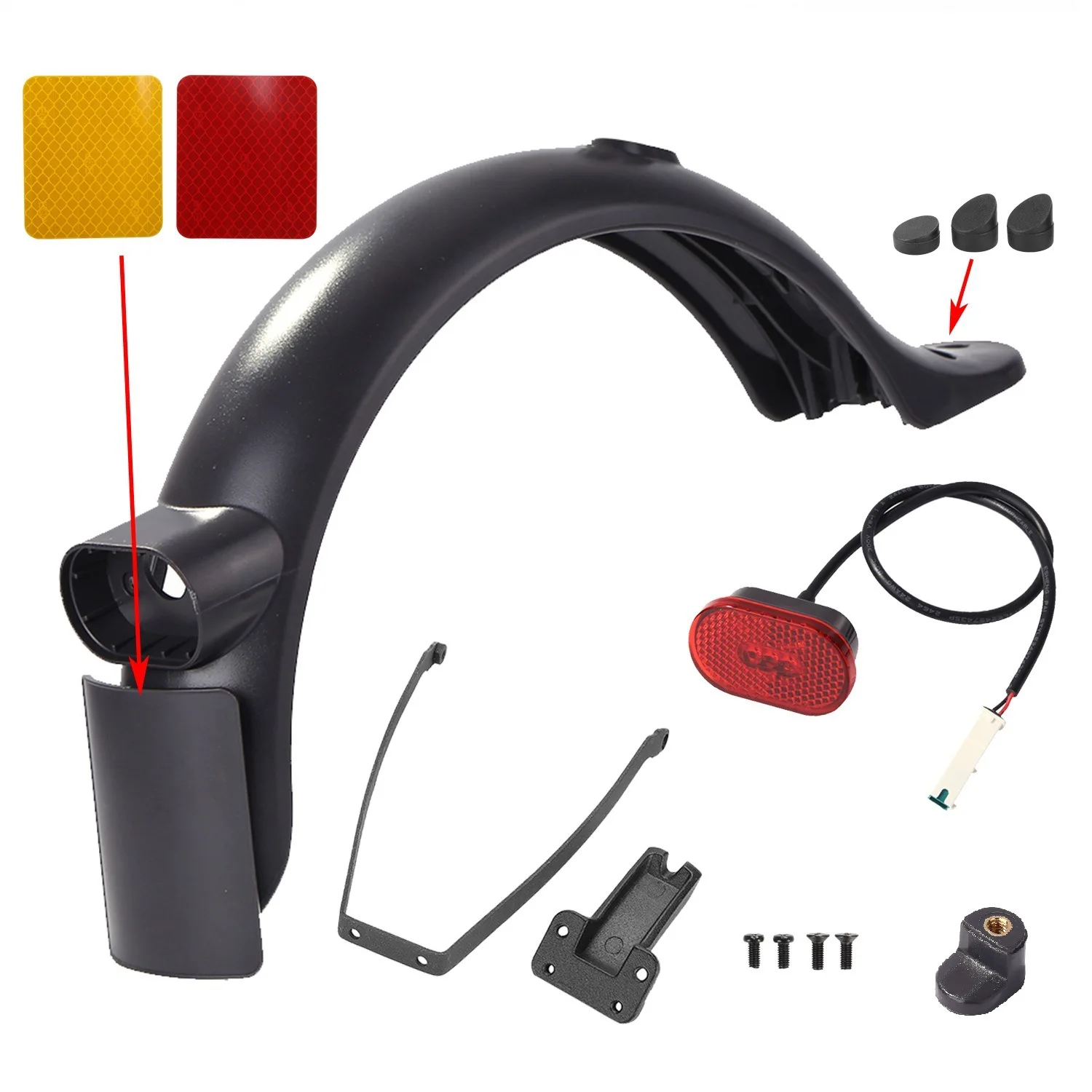 Electric scooter rear fender for xiaomi Pro2 scooter license plate rear tail light original bracket screw plug hook accessories
Electric scooter rear fender for xiaomi Pro2 scooter license plate rear tail light original bracket screw plug hook accessories